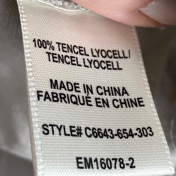 Anthropologie Cloth & Stone Medium Oversize Tunic Dress Gray Tan Pockets Tencel - Picture 5 of 5